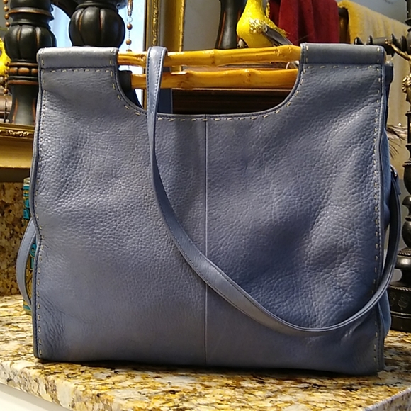 ππ fossil leather bamboo handle purse - Picture 3 of 7